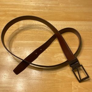 Brown and black reversible belt